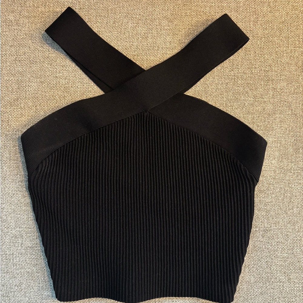 Aritzia Ribbed Bustier Crop Tank Top